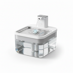 Sip & Purr™ Wireless Stainless Steel Water Fountain in White - Studio Shot